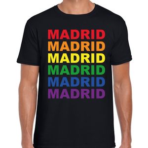 Regenboog Madrid gay pride zwart t-shirt voor heren