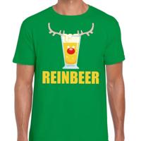Foute Kersttrui t-shirt - Reinbeer - groen - voor heren - drank rendier