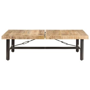 The Living Store Salontafel Massief Mangohout - 142x90x42 cm - Natuurlijke afwerking