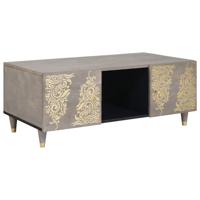 Salontafel Grijs 100 x 54 x 40 cm massief mangohout