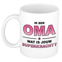 Ik ben oma wat is jouw superkracht kado mok / beker voor Moederdag / verjaardag