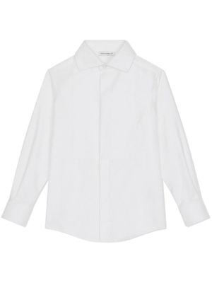 Dolce & Gabbana Kids chemise de smoking à logo DG en jacquard - Blanc