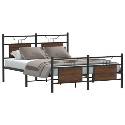 Bedframe zonder matras bewerkt hout bruin eikenkleur 140x200 cm