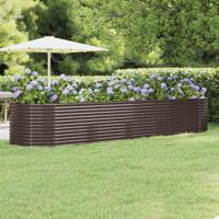 Plantenbak 396x100x68 cm gegalvaniseerd staal bruin