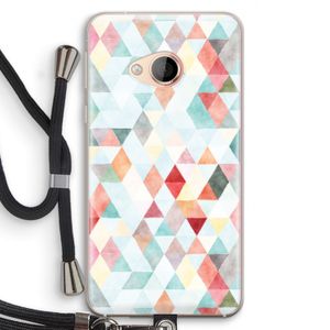 Gekleurde driehoekjes pastel: HTC U Play Transparant Hoesje met koord