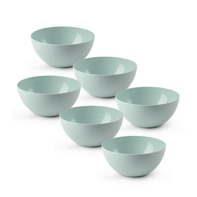 Kommetjes/schaaltjes - 6x stuks - dessert/ontbijt - kunststof - D17 x H8 cm - mintgroen