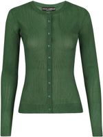 Dolce & Gabbana cardigan nervuré à manches longues - Vert