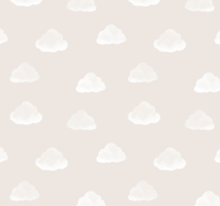 Beige wolkenpatroon babykamer behang