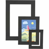 Creativ Company Passepartout lijsten, dikte 0,4 mm, 270 gr, zwart, 75 stuk/ 1 doos