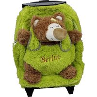 Rugzaktrolley kinderkoffer - pluche beer knuffel - kunststof/polyester - 35 x 25 x 13 cm - thumbnail