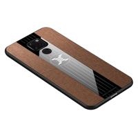 Voor Huawei mate 20 XINLI stiksels doek Textue schokbestendig TPU beschermhoes (bruin)