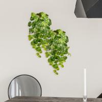 Pilea Peperomioides kunst hangplant bont 60cm Pilea Peperomioides kunst hangplant bont 60cm