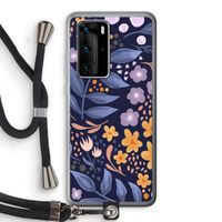 Flowers with blue leaves: Huawei P40 Pro Transparant Hoesje met koord