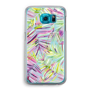 Tropical Palms Blue: Samsung Galaxy S6 Transparant Hoesje