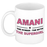 Amani cadeau mok - Woman Myth Supergirl - naam koffiemok - 300 ml - collega - moederdag