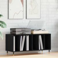 Platenkast met plank Zwart eiken 100 x 38 x 48 cm Bewerkt hout