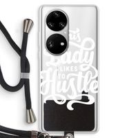 Hustle Lady: Huawei P50 Pro Transparant Hoesje met koord Hustle Lady: Huawei P50 Pro Transparant Hoesje met koord