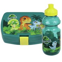 2x Kinder lunch set Jurrasic Park Dinosaurus van kunststof