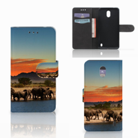 Nokia 2 | Telefoonhoesje | Met pasjeshouder | Olifanten