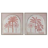 Schilderij Home ESPRIT Beige Koraal Palmen Koloniaal 60 x 2,5 x 60 cm (2 Stuks) - thumbnail