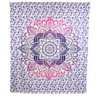 Authentiek Wandkleed Katoen Blauw/ Rood Mandala (240 x 210 cm)