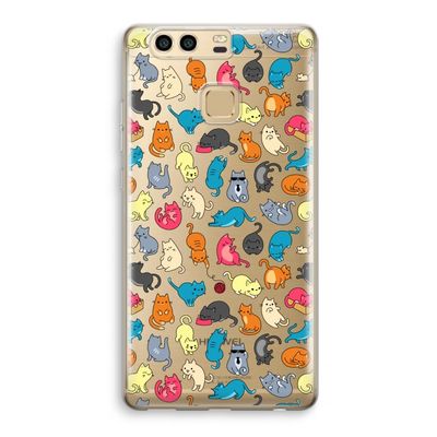 Kleurrijke katten: Huawei P9 Transparant Hoesje