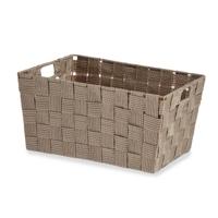 Kast/badkamer opbergmandjes - beige - 30 x 20 x 14 cm - opbergmanden Kast/badkamer opbergmandjes - beige - 30 x 20 x 14 cm - opbergmanden