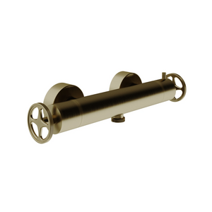 Sub Flame thermostatische douchemengkraan met industriële draaigrepen 32,2 cm, brons