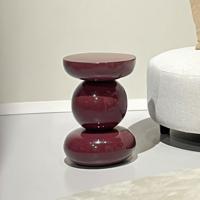 Brix Ronde Bijzettafel 'Dex' 33cm, kleur Maroon