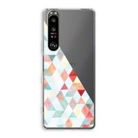 Gekleurde driehoekjes pastel: Sony Xperia 1 III Transparant Hoesje