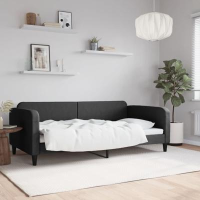 Slaapbank 100x200 cm stof zwart