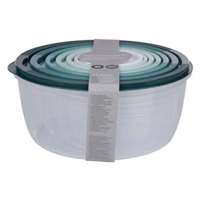 Bewaardoos 6 dlg met deksel, rond