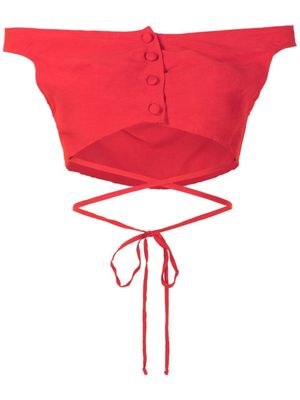 Amir Slama blouse crop à épaules dénudées - Rouge