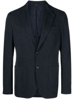 Giorgio Armani blazer rayé à simple boutonnage - Bleu