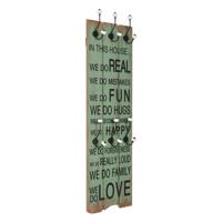 VidaXL Wandkapstok met 6 haken HAPPY LOVE 120x40 cm