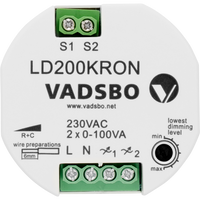 Vadsbo LED dubbele dimmer 2x100W LD200KRON dubbele pulsdrukker bediening