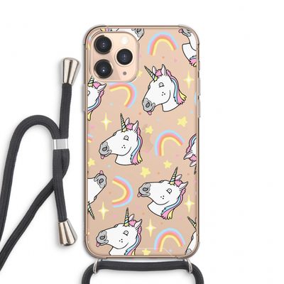 Rainbow Unicorn: iPhone 11 Pro Transparant Hoesje met koord