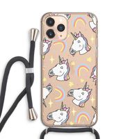 Rainbow Unicorn: iPhone 11 Pro Transparant Hoesje met koord Rainbow Unicorn: iPhone 11 Pro Transparant Hoesje met koord