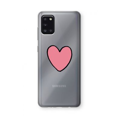 Hartje: Samsung Galaxy A31 Transparant Hoesje