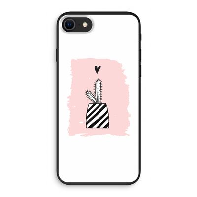 Zwart-wit cactus: iPhone SE 2020 Biologisch afbreekbaar hoesje