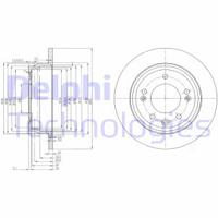 Remschijf DELPHI, Remschijftype: Massief, u.a. für KIA, Hyundai