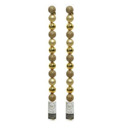 Kleine kerstballen - 28x stuks - goud - 3 cm - kunststof - onbreekbaar