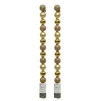 Kleine kerstballen - 28x stuks - goud - 3 cm - kunststof - onbreekbaar