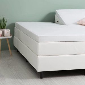 2-Persoons Molton Hoeslaken Stretch - 180x200 cm - Fresh and Co Matrasbeschermer - Wit 180x200 cm - - Inclusief Topper - Dekbed-Discounter.nl