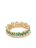 Suzanne Kalan bague Princess Short Stack en or 18ct sertie d'émeraudes - Vert - thumbnail