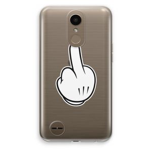 Middle finger black: LG K10 (2017) Transparant Hoesje