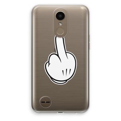 Middle finger black: LG K10 (2017) Transparant Hoesje