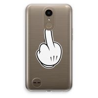 Middle finger black: LG K10 (2017) Transparant Hoesje