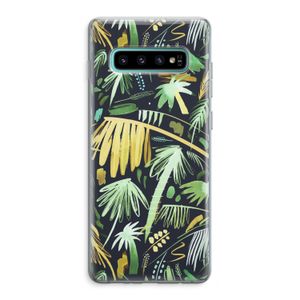 Tropical Palms Dark: Samsung Galaxy S10 Plus Transparant Hoesje