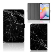 Samsung Galaxy Tab S6 Lite | S6 Lite (2022) Leuk Tablet hoesje Marmer Zwart - Origineel Cadeau Vader - thumbnail